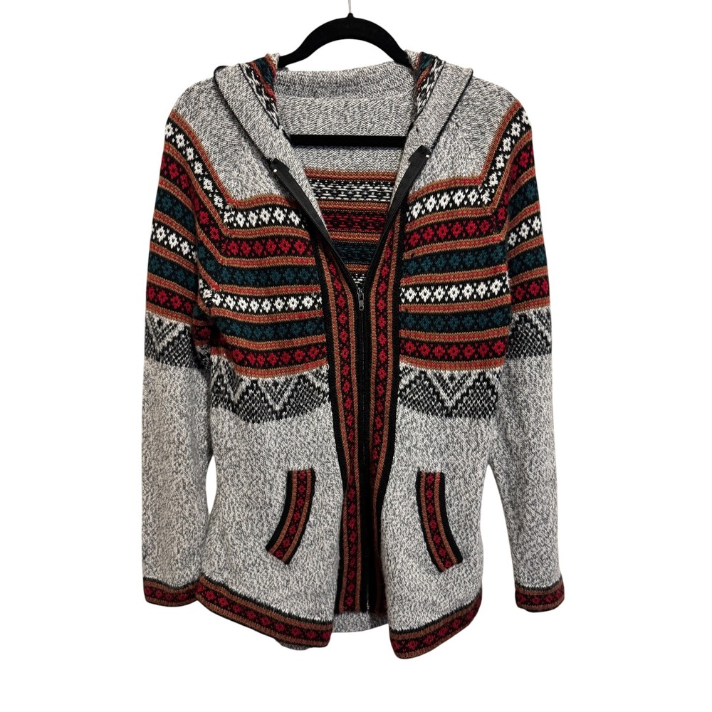 Artesania Edm Soft Hooded Alpaca Sweater Women's S Hooded Zip Up Gorpcore Boho